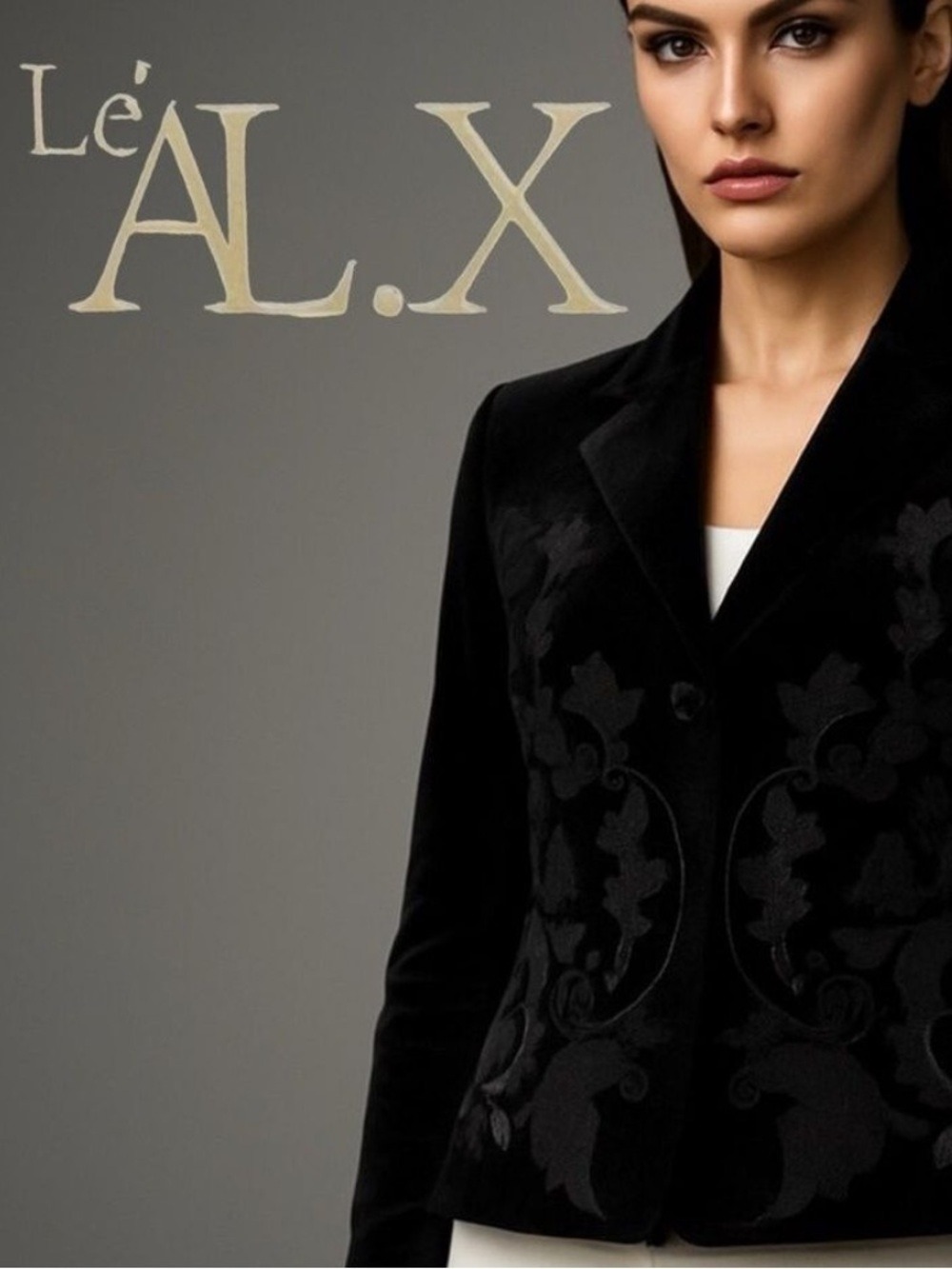Le’ AL.X – Luxury Embroidered Black Velvet Short Jacket
Size S NWOT $229